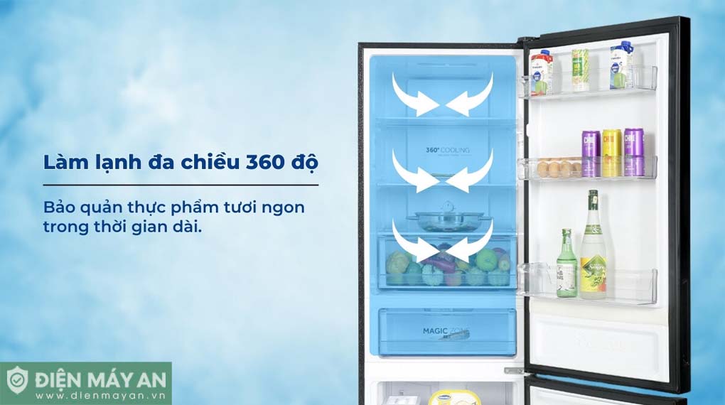 Tủ lạnh Aqua Inverter 324 Lít AQR-B390MA(SLB)